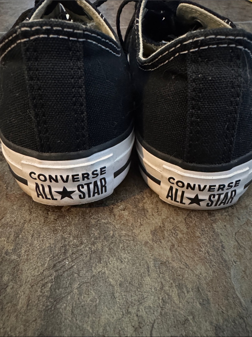 Converse Black and White Low Top Canvas Sneakers - Picture 5 of 6